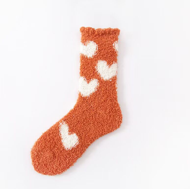 Otoño y invierno espesar coral calcetines de calcetines de calcetines de cama de peluche para niños y niñas cálidas en el hogar