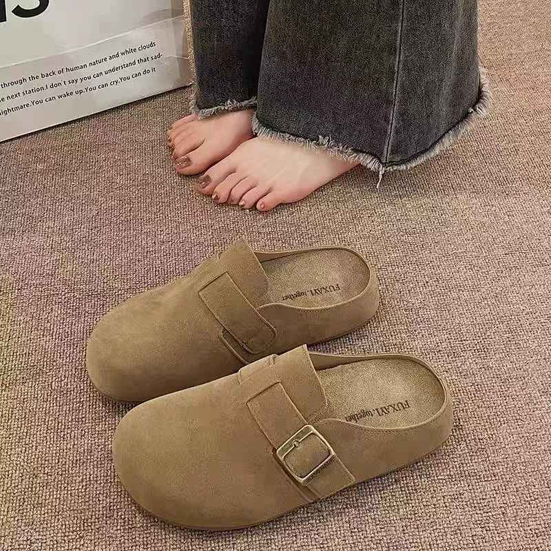Обувь (Birkenstock) женская 2025 весна–осень, мюли с закрытым мысом, толсто подошва, регулируемая пряжка