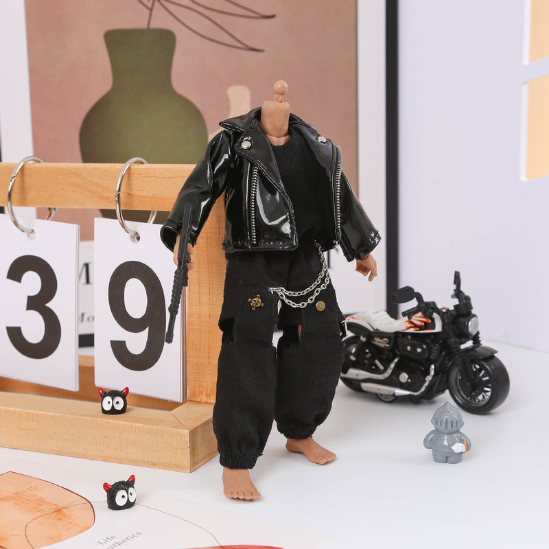 スポット新作ビッグ12点ベビー服Asi 3.0 6inch 兵士ハンサムバイクスーツジッパーレザージャケット|undefined