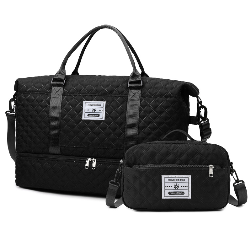 Estilo coreano bordado rómbica hilo bolsa de maternidad bolsa de almacenamiento crossbody portátil Madre y niño bolsa de yoga bolsa de fitness bolsa de viaje de gran capacidad