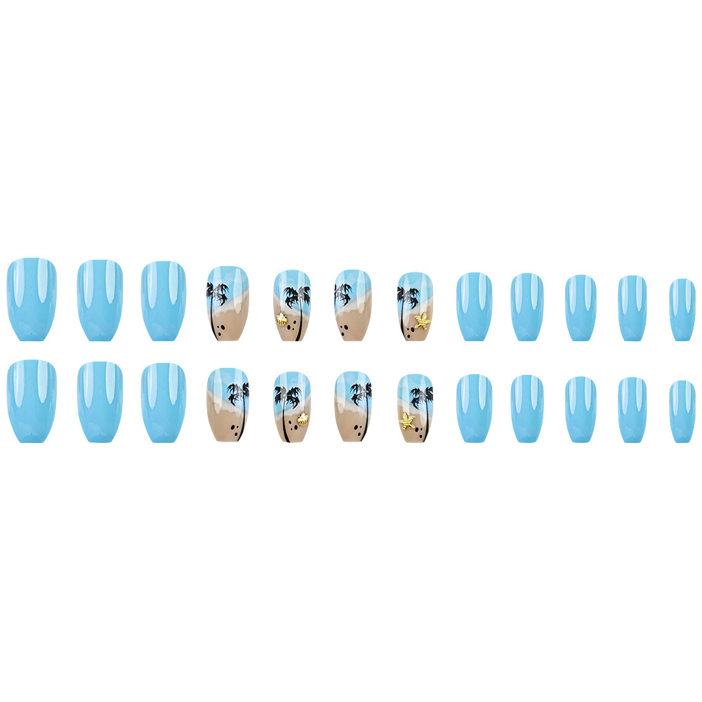 Europa y los Estados Unidos nuevos parches de uñas de cielo azul caliente estrella de mariscos taladro de uñas de coco de arena para usar uñas