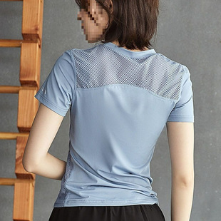 Quick-Drying Sports Short-Sleeved Tops for Women, Slim-Fitting Professional Yoga Slimming Look High-Elastic T-Shirts, Breathable Running Fitness Clothes for Summer