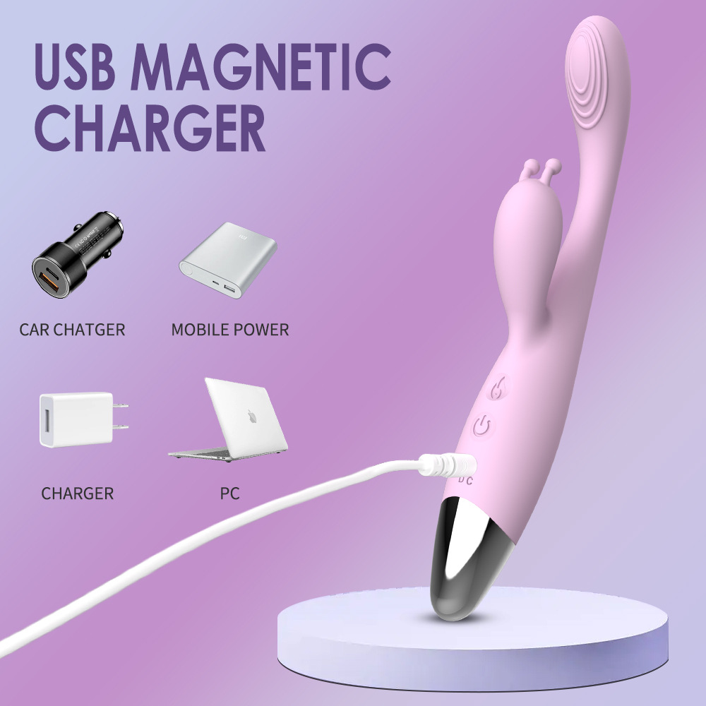 Cross-border Golden Finger Rabbit Vibrator for Women, Waterproof Adult Toy, 12-Intensity Vibration Modes, Heated, Rechargeable