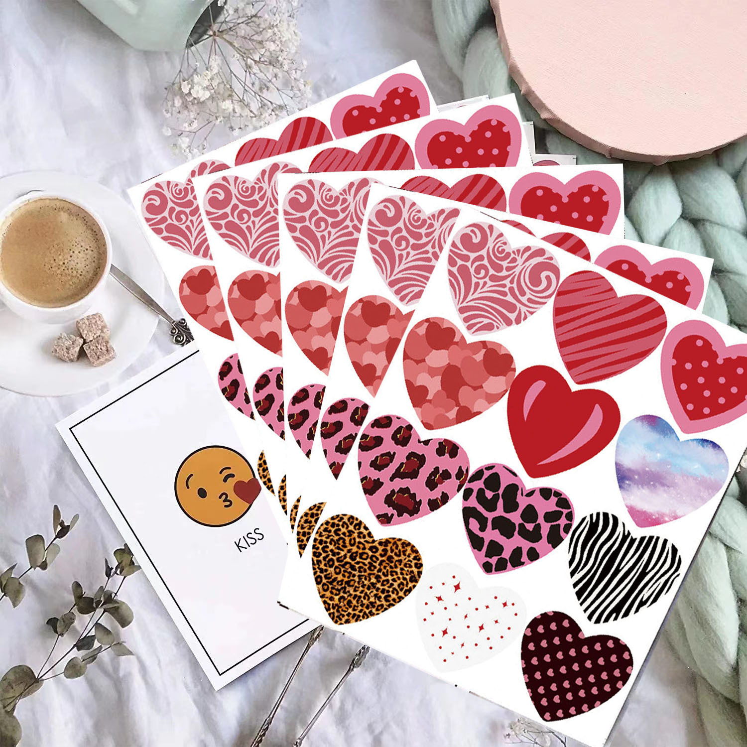 Heart Shape Holiday Valentine's Day Copper Plate Sticker Simple Style Classic Style Washi Tape display picture 1