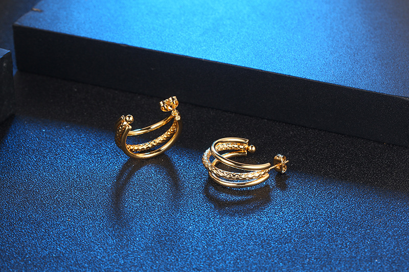 U Shape Pattern Fashion U Shape Titanium Steel Plating Ear Studs 1 Piece