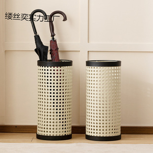 Rattan Design Cafe Rack B&B Style Imitation Umbrella Bucket Japanese Style Household Umbrella Storage Normcore Cream Umbrella Rack