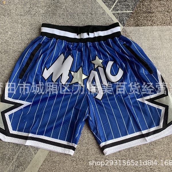 Comercio exterior pantalones de fútbol al por mayor Warriors Lakers 76 caliente Raptor mágico bolsillo bordado pantalones cortos pantalones de baloncesto NFL