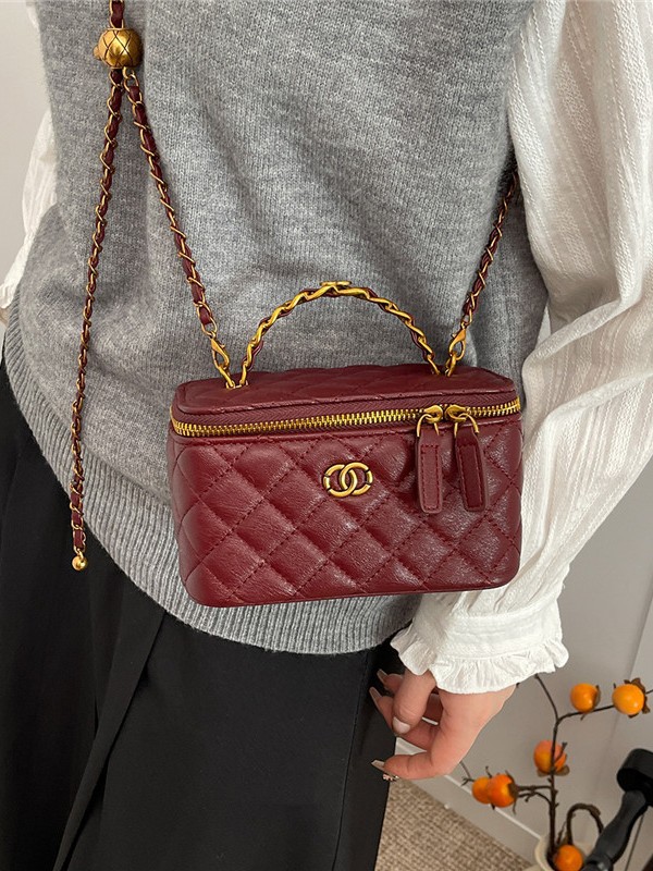 Bolsa de caja de viento de fragancia de diamante bordado de moda de comercio exterior de cadena universal bolso de mano de lujo ligero personalidad bolso de mano