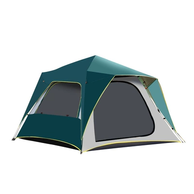 Road seeker custom processing printing LOGO source factory automatic spring hydraulic multi-person double four-sided tent (Çadırlar) - dark-green-3-4-people