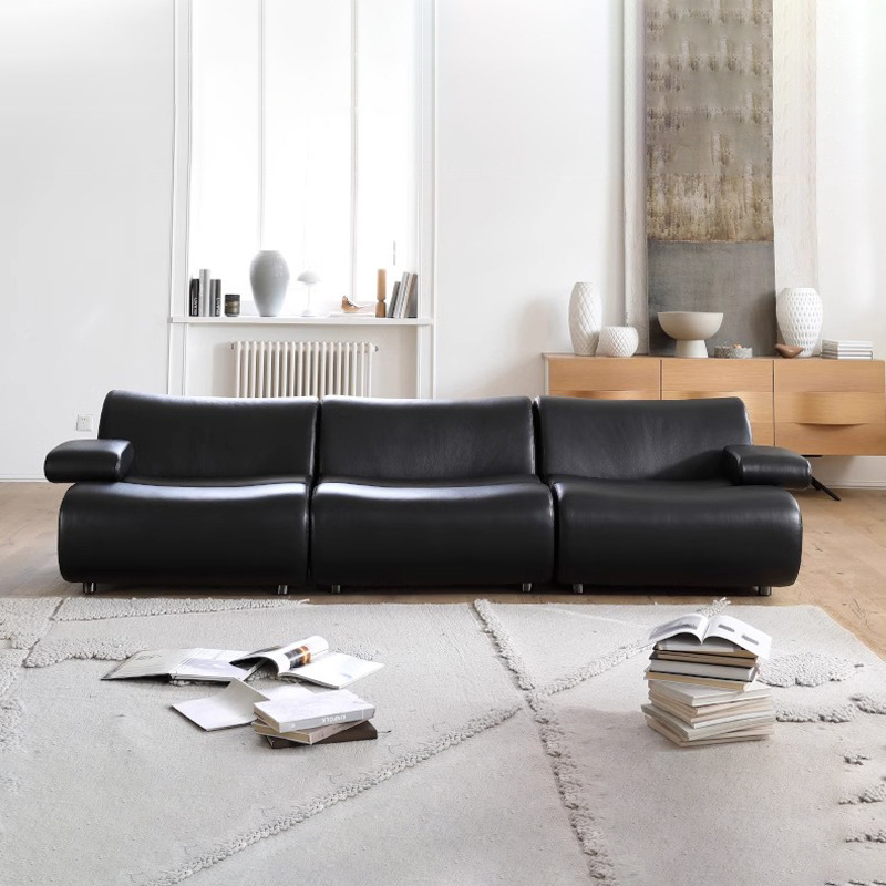 Sofá de bambú minimalista italiano Ernest diseñador nueva combinación de módulos para el hogar sofá de cuero grande y pequeño