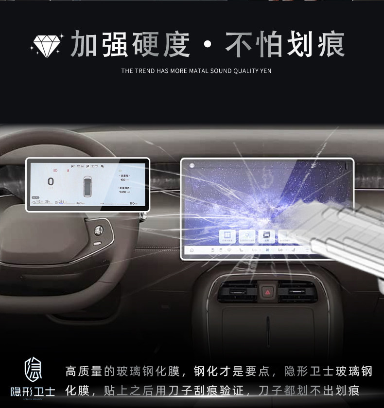 Suitable for the Interior Display Screen Protection Tempered Film of the Arcfox V9 Central Control Navigation Instrument, Car Interior Decoration Accessories