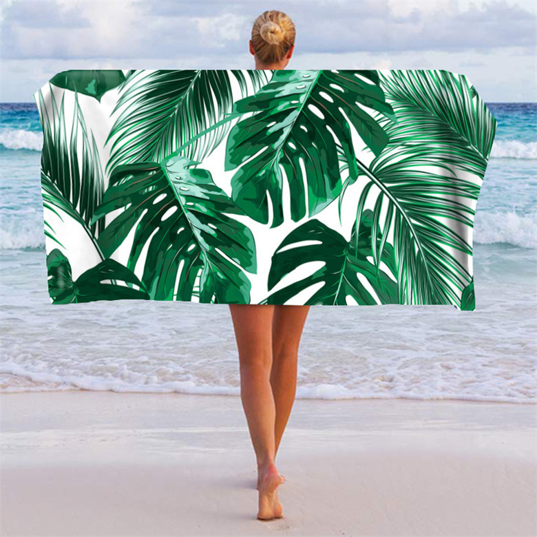 Printed beach towel wholesale cross-border Amazon printed bath towel non-stained sand microfiber beach bath towel