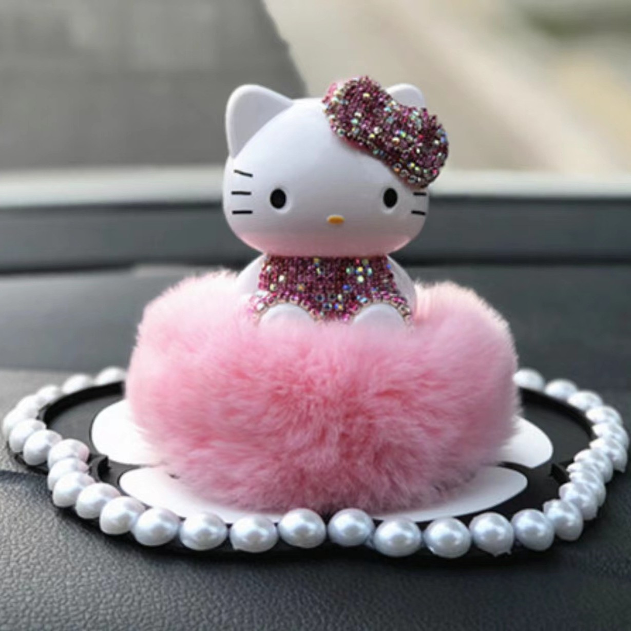 Coche de dibujos animados KT gato globo adornos accesorios traje de tres piezas plástico decorativo otro