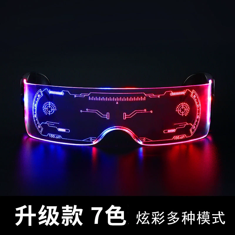 In the future, the sense of technology glowing glasses bar jumpy glasses festival atmosphere glasses LED flash party glasses