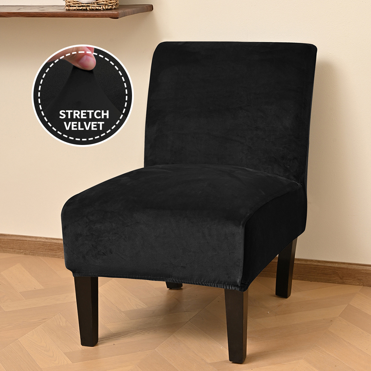 Nuevo estilo transfronterizo, funda de taburete de terciopelo plateado elástico, a prueba de polvo, funda de taburete de terciopelo europeo y americano, funda de silla TEMU