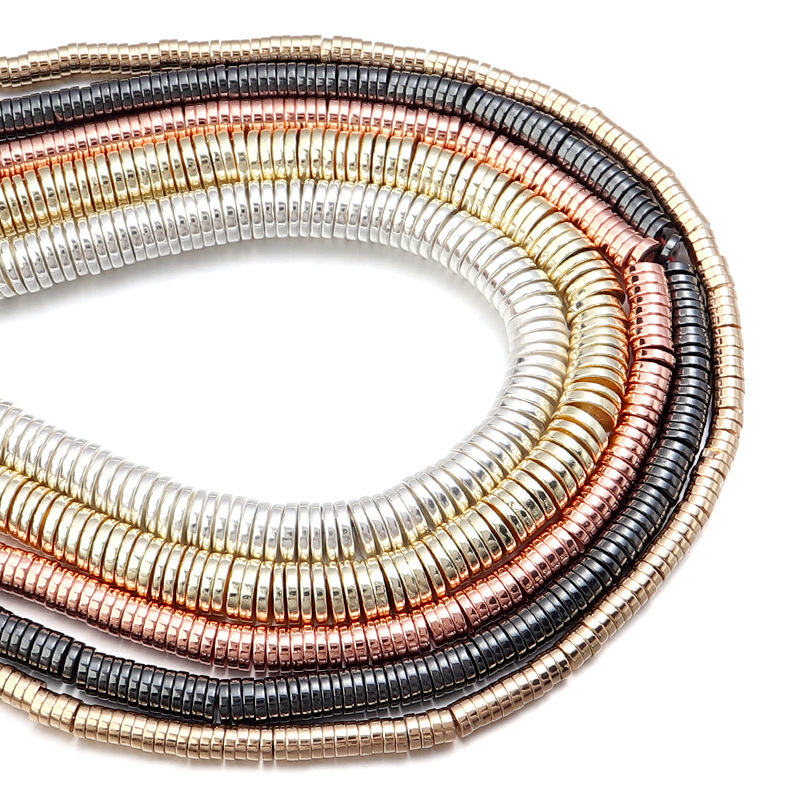 3-8mm color retention electroplated black gallstone spacer right angle Abacus beaded diy bracelet necklace gasket accessories