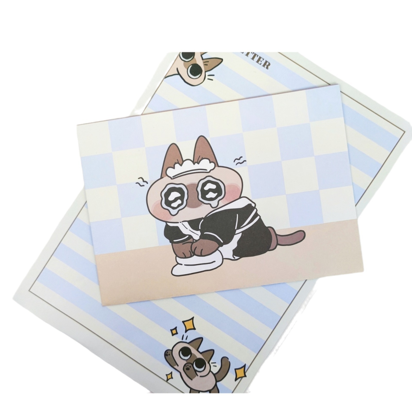 Sobre de tienda, minador de carbón, gato Siamese, carta, gatito, alto valor facial, viento, escritura a mano, regalo romántico, bendición de alto nivel.