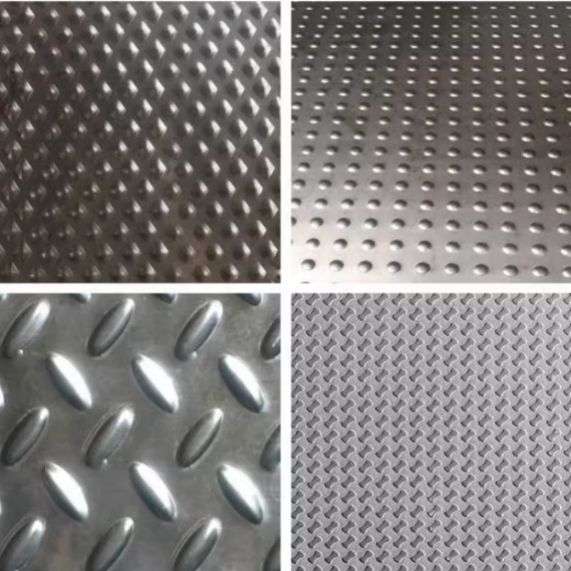 201防滑楼梯板加工304不锈钢压花板小米粒T型板雨滴圆点非标定 制