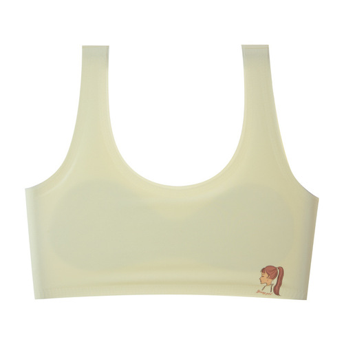 Developmental stage one girl's seamless underwear, middle school student bra, girl's comfortable thin ice silk breathable vest