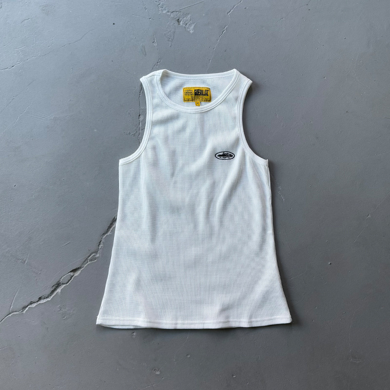 Corteiz American-Style Vest Heavyweight Waffle Knit Tight-Fitting Training Sports Fitness Muscle-Enhancing Tank Top Men's Short-Sleeve T-Shirt Corteiz American-Style Vest Heavyweight Waffle Knit Tight-Fitting Training Sports Fitness Muscle-Enhancing Tank Top Men's Short-Sleeve T-Shirt