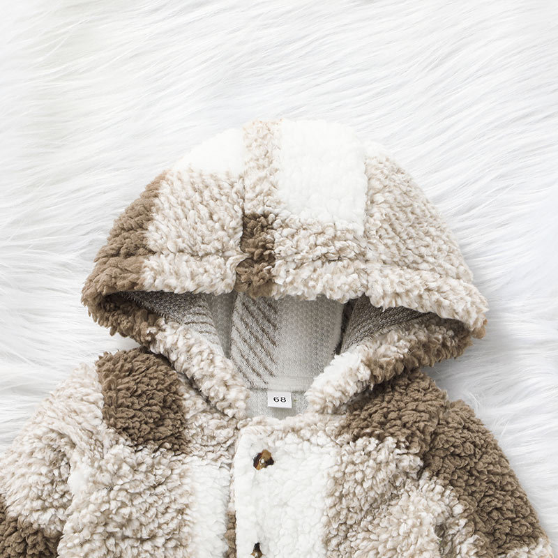 Automne et hiver nouveau style 2021 bb 0  3 ans veste  capuche dcontract haut simple boutonnagepicture5