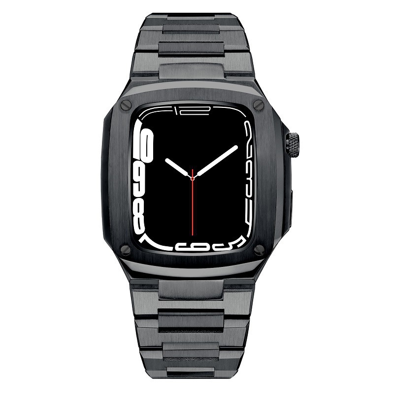 Aplicable applewatch7 correa de reloj Apple Caja Acero inoxidable uno cuero oficial hombres y mujeres 40/41