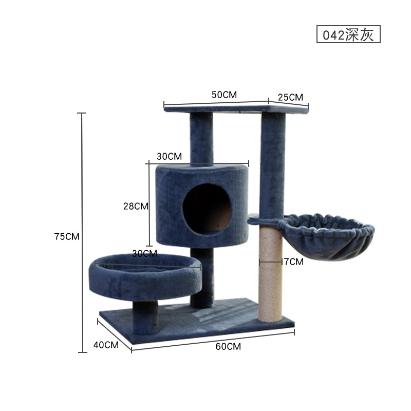 Marco de escalada para gatos de franela pequeña con plataforma, nido para gatos, columna de agarre de sisal, descuento de bajo precio, venta directa de fábrica, marco de escalada para gatos de juguete para gatos
