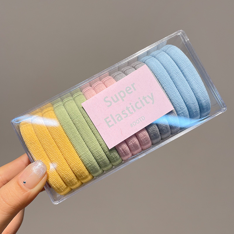 Simple cuerda de pelo de alta elasticidad cuerda de lazo de pelo de invierno de las mujeres banda de goma duradera tocado banda de pelo cubierta de cuero para niños