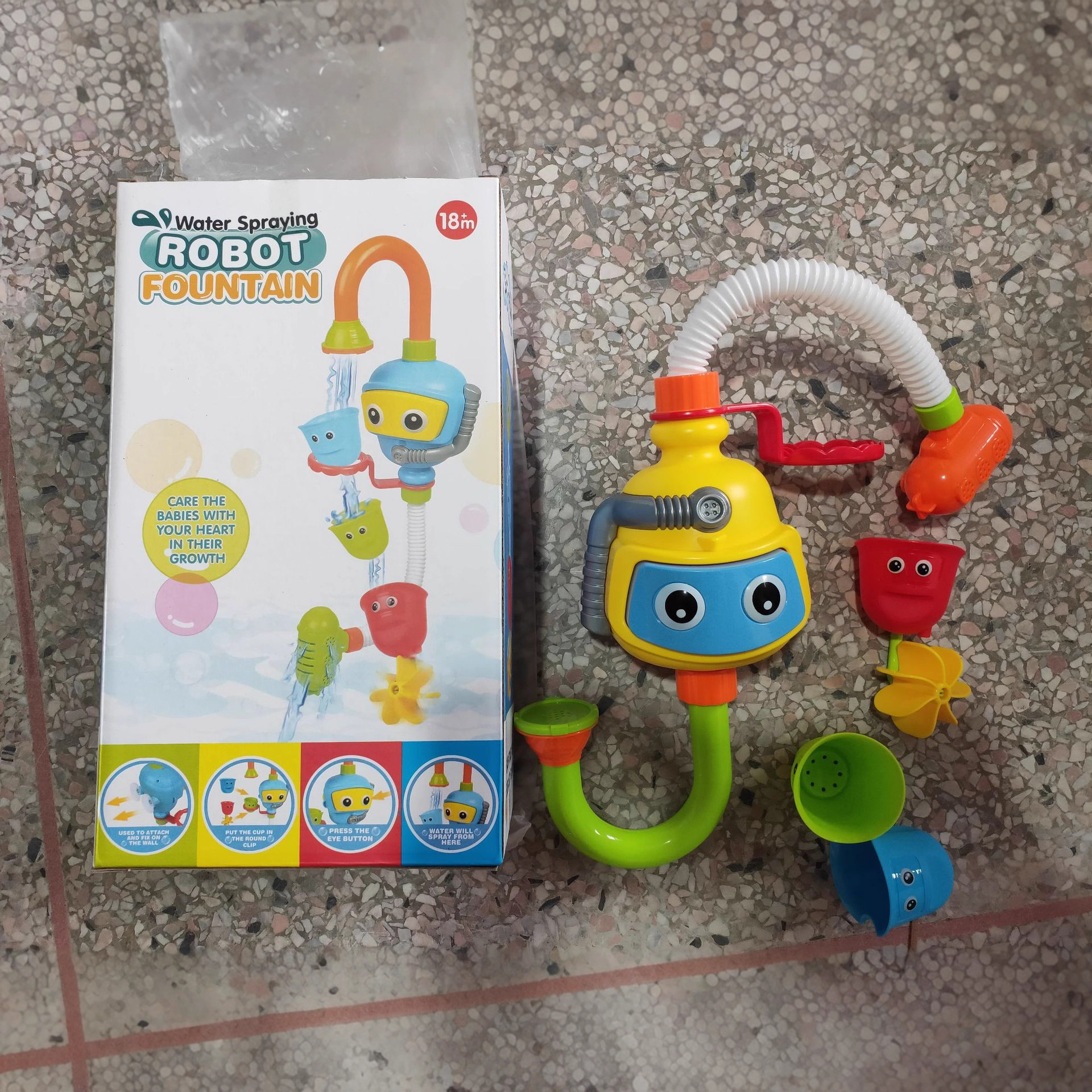 Baño infantil transfronterizo juguetes de agua rociadores molino de viento buceador bañar juguetes divertidos y divertidos