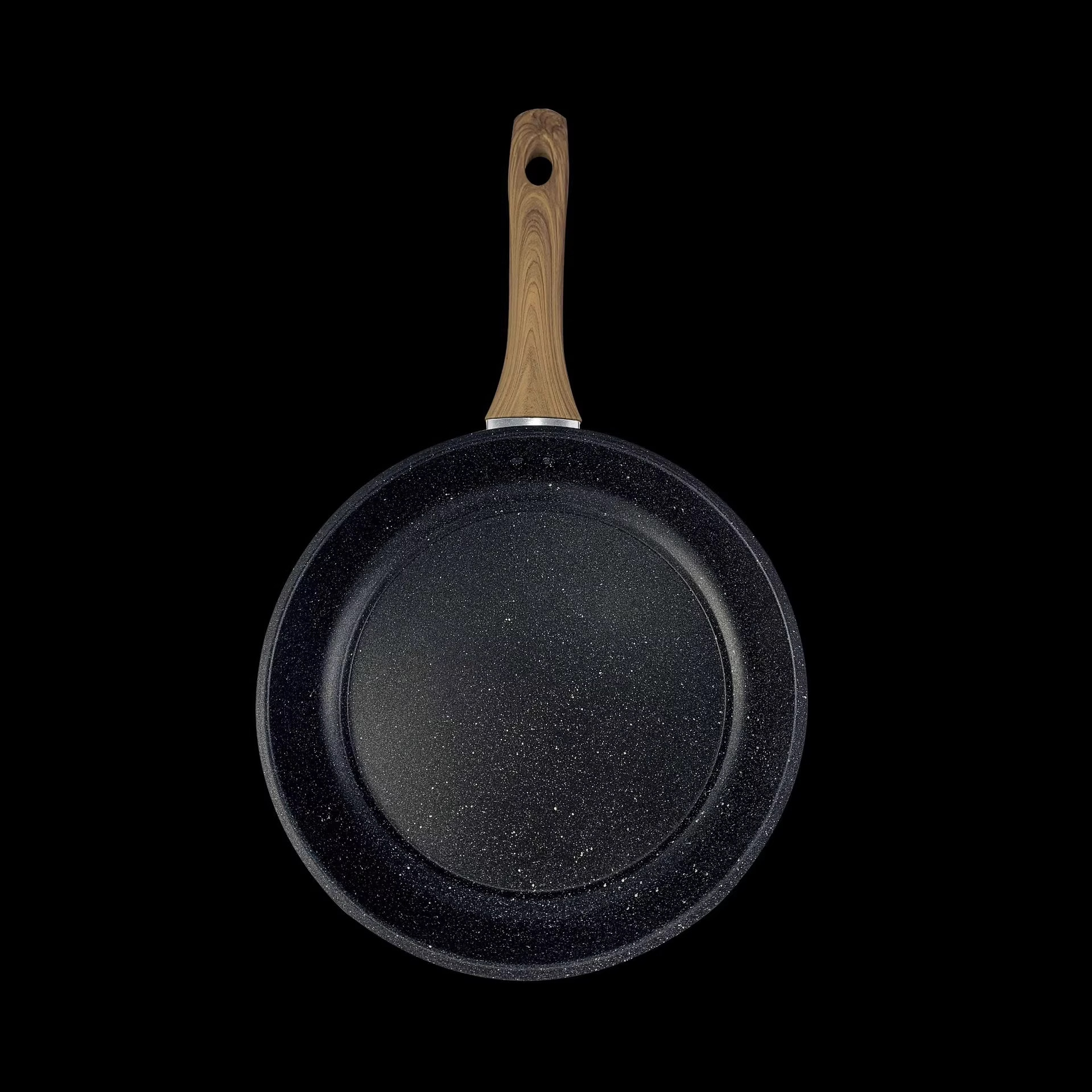 XT40 - 20 & 24 & 28cm olla de hierro negro + desmontaje mango de madera un conjunto de tres piezas