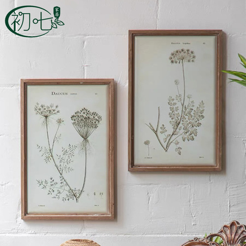 American style rural entrance hall decoration painting sofa background wall hand-painted art mural pastoral style antique hanging painting