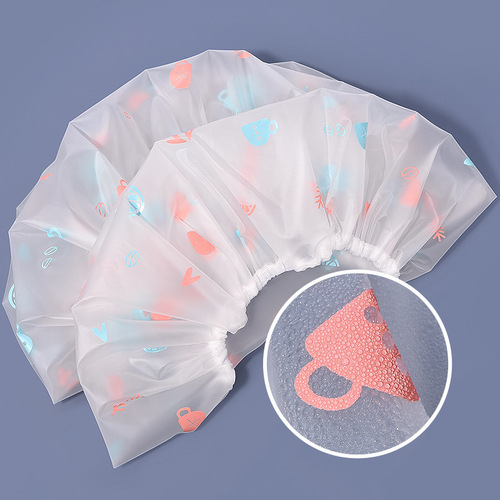 Wanfei printed pastoral style waterproof shower cap dustproof cap care mask makeup cap environmentally friendly EVA adult shower cap