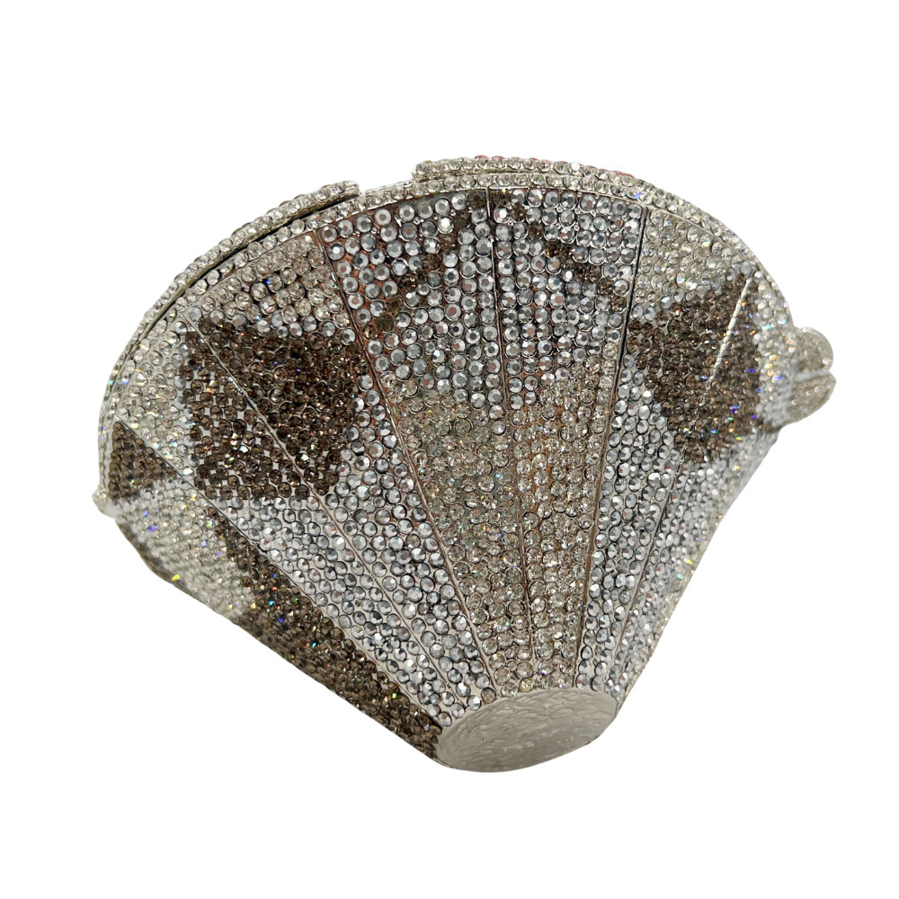Crystal Clutch Bag, una bolsa de diamantes de cristal, una bolsa de banquete, una bolsa de diamantes de mano, una bolsa de fiesta.