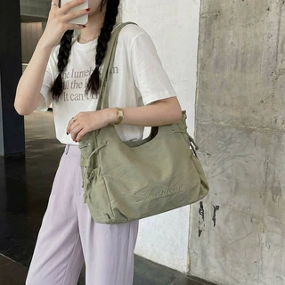 韩系ins休闲简约托特包女轻奢时尚大容量通勤单肩包牛津布斜挎包