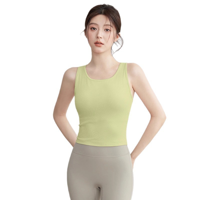 スポーツベスト女性の夏のランニングトップロングホルターネックピラティストレーニング服美しいバックヨガ服下着卸売|undefined