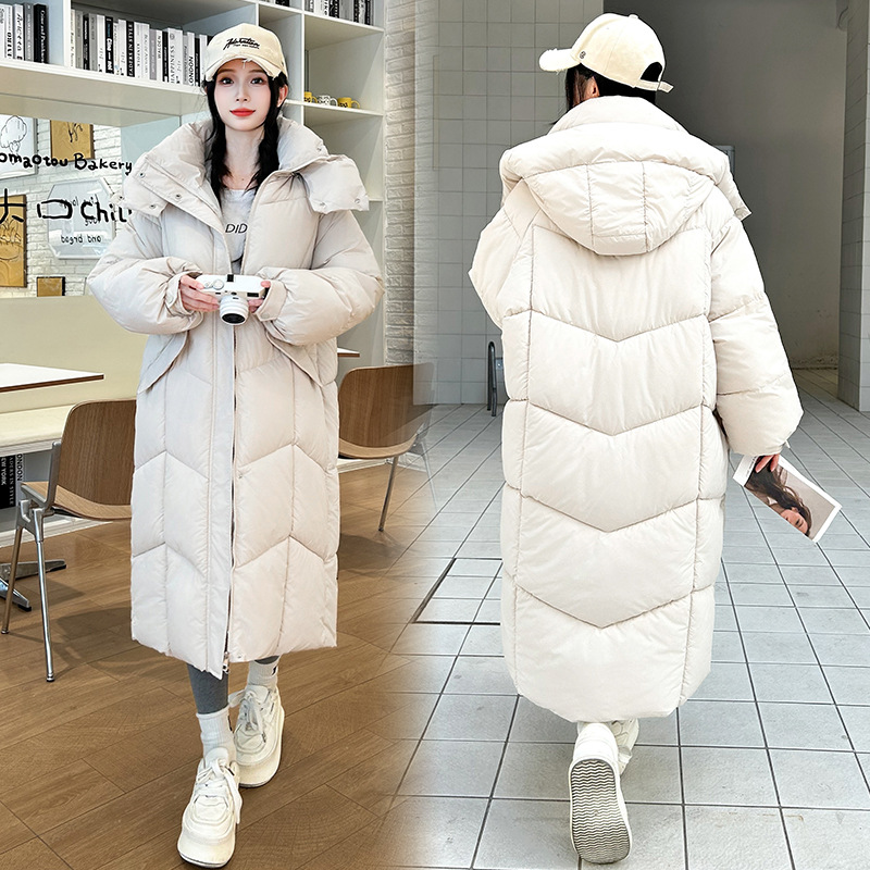 2025 nuevo algodón encapuchado invierno largo suelto y grueso chaqueta de algodón chaqueta de algodón image 6