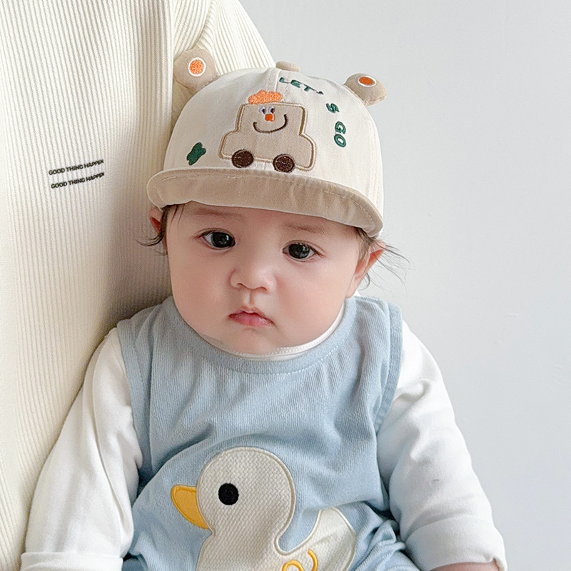 Sombrero de lengua de pato para bebé Primavera y otoño Versión coreana de niños y niñas delgados Sombrero para el sol de coche lindo Gorra de béisbol de ala suave para bebé