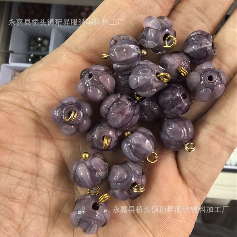 New Women's Clothing Chinese Style Bead Button Cheongsam Tang Suit Han Dynasty Natural Jade Colorful Watermelon Shaped Beads