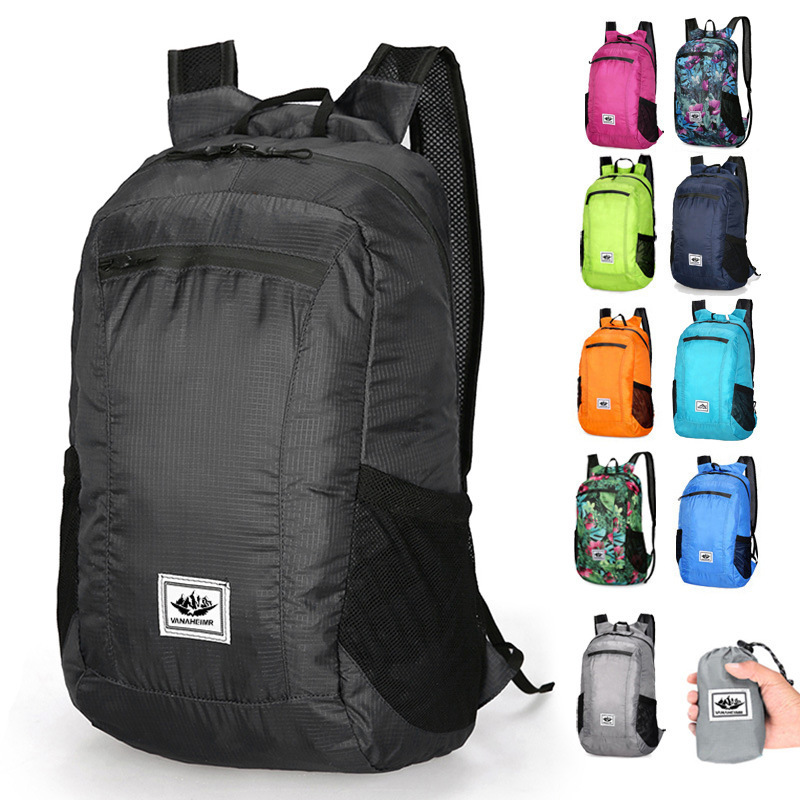 Cycling Bag Cross-Border Amazon Foldable Outdoor Backpack Large Capacity Lightweight with Logo Printing Sports Travel Backpack