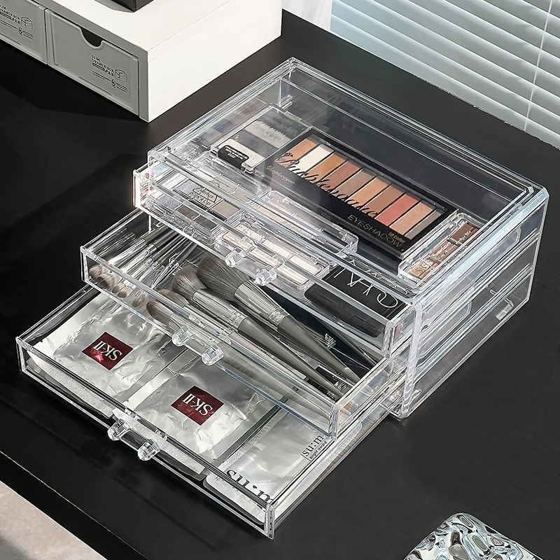 Table lipstick, acrylic storage box, transparent lip gloss, cosmetic dressing table