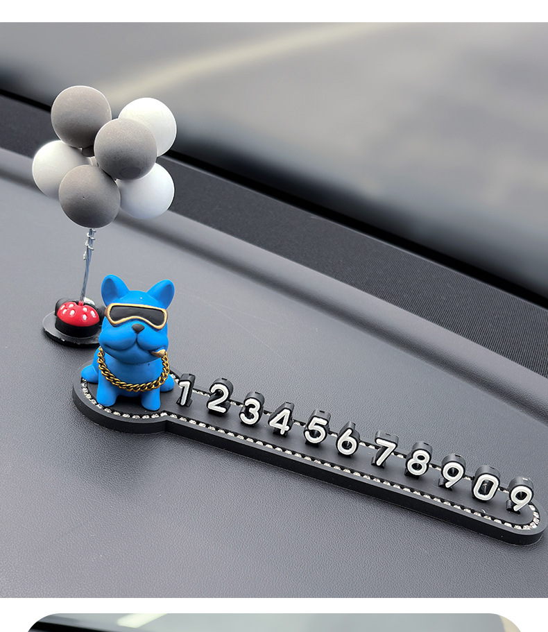 Pitbull Car Temporary Parking Number Plate Cute Female Moving Car Phone Plate Car Ornaments Decorative Supplies