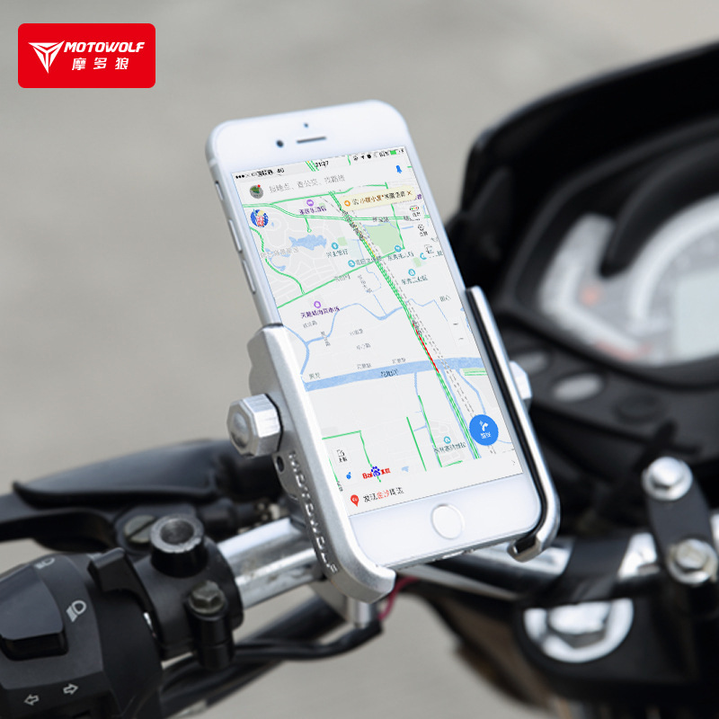 MOTOWOLF motocicleta soporte de teléfono móvil Universal bicicleta eléctrica vehículo navegación aleación de aluminio soporte de teléfono móvil