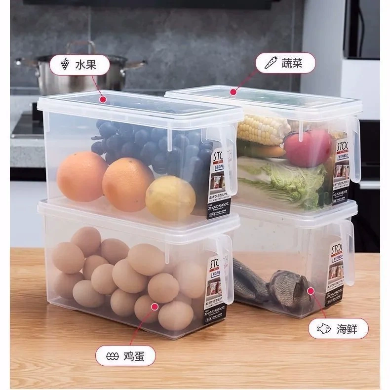 Plastic fruit storage box for fruits and vegetables, handle, increased thickness
