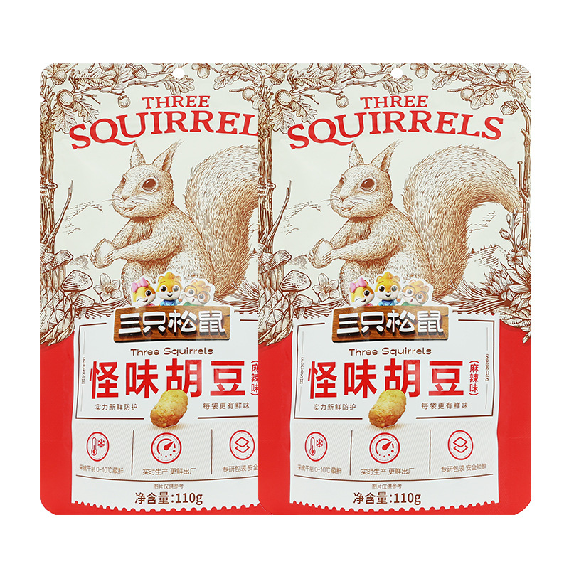 三只松鼠怪味胡豆110g/袋休闲零食豆子即食坚果炒货干果包邮