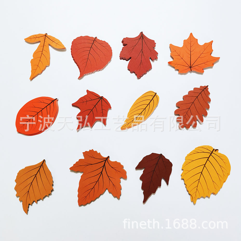 印刷树叶卡片12款套装吊牌120pcs手工烘焙礼物包装枫叶秋季