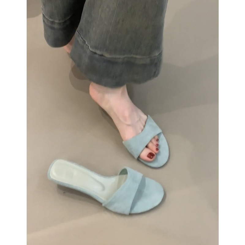 女性用ウェッジヒールオープントゥスリッパ、夏用アウターハイヒール、フランス製の美しいサンダル|undefined