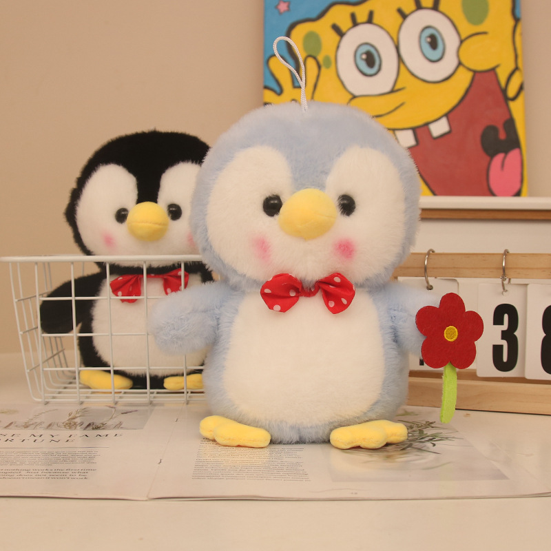Nueva muñeca de pingüino de flores de visón europeo lindo de 8 pulgadas linda muñeca de captura de mascotas regalo de cumpleaños para niños