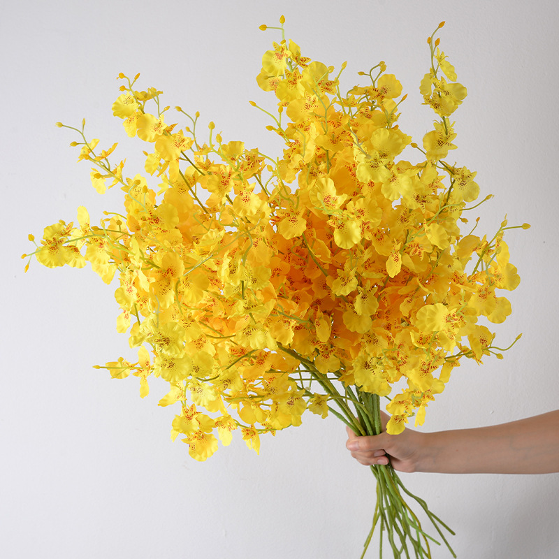 Flor artificial Serie amarilla dopamina Material de la flor de la boda Rosa artificial Flor falsa Sala de bodas Decoración del hogar Flor artificial