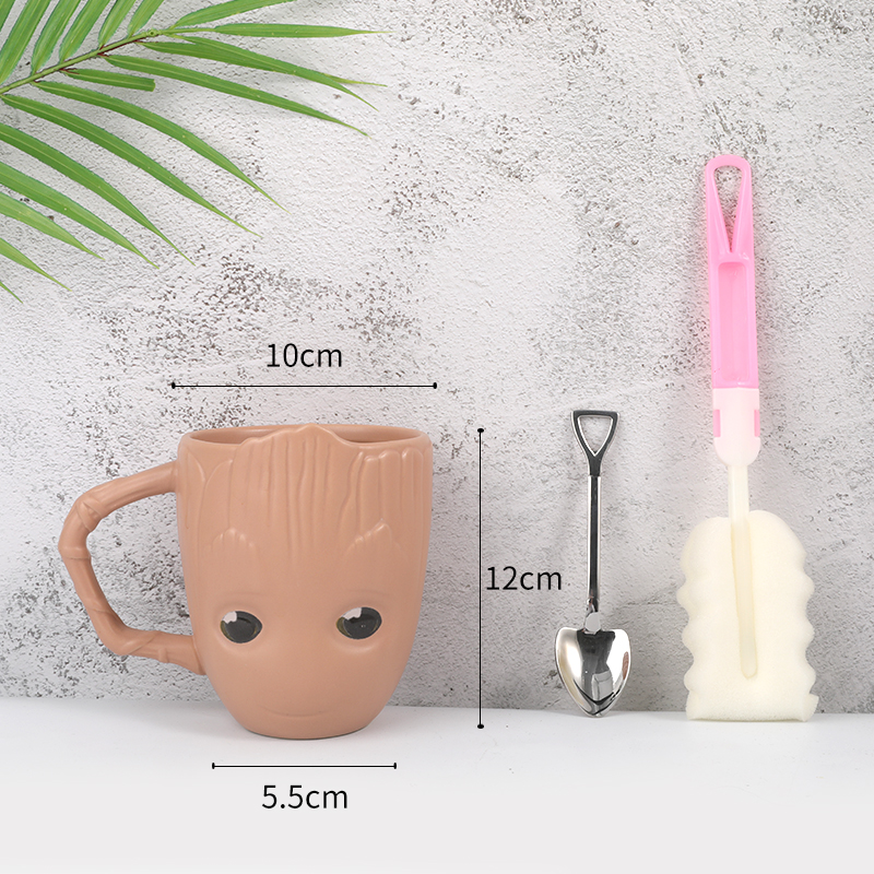 Cerámica transfronteriza Marvel Cup Iron Man con cubierta con cuchara taza Deadpool Thanos taza de agua tendencia de personalidad