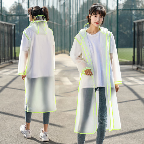 Single-person travel stylish raincoat poncho outdoor EVA adult raincoat factory long transparent raincoat custom